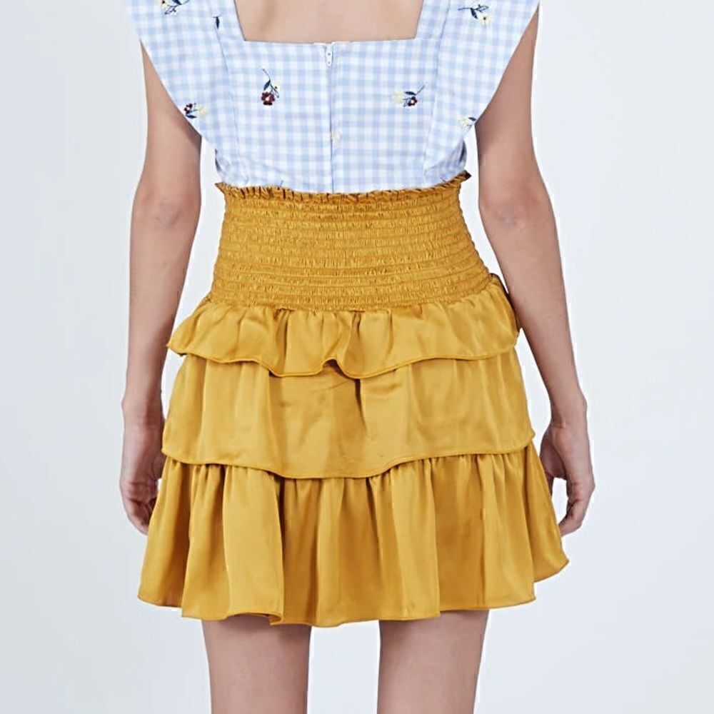 NEW KOCH Yellow Lizzie Ruffle Skirt - Picture 2 of 2